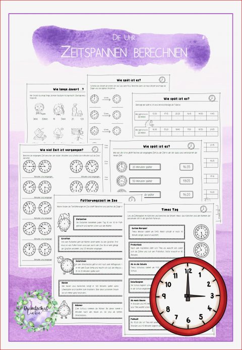 Arbeitsblätter Mathe Klasse 4 Zeitspannen Worksheets