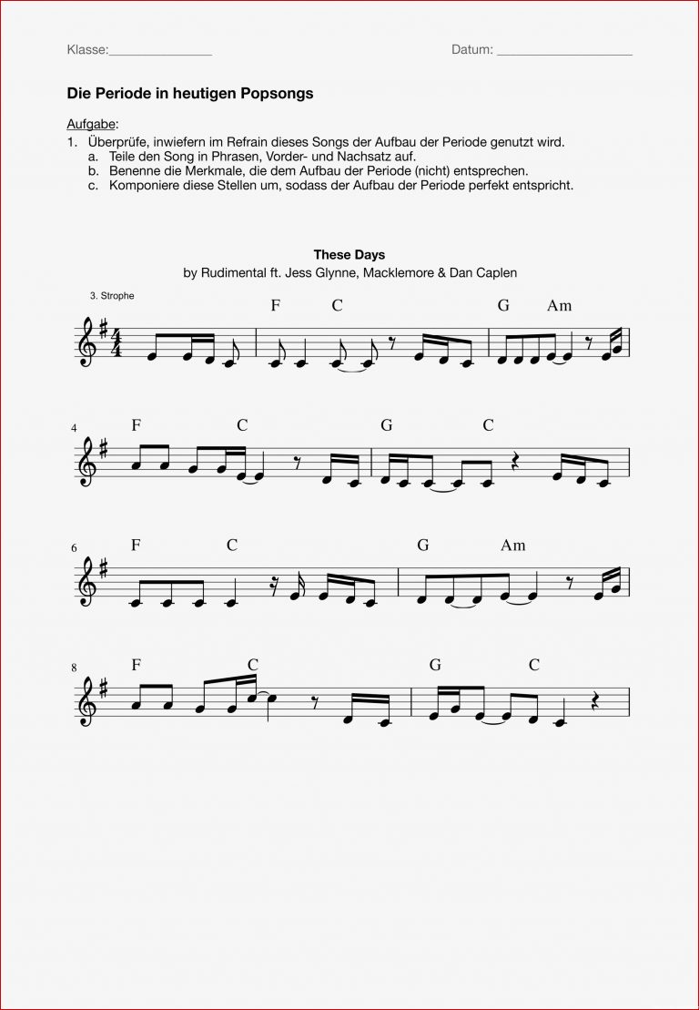 Arbeitsblätter Musik Klasse 5 Worksheets