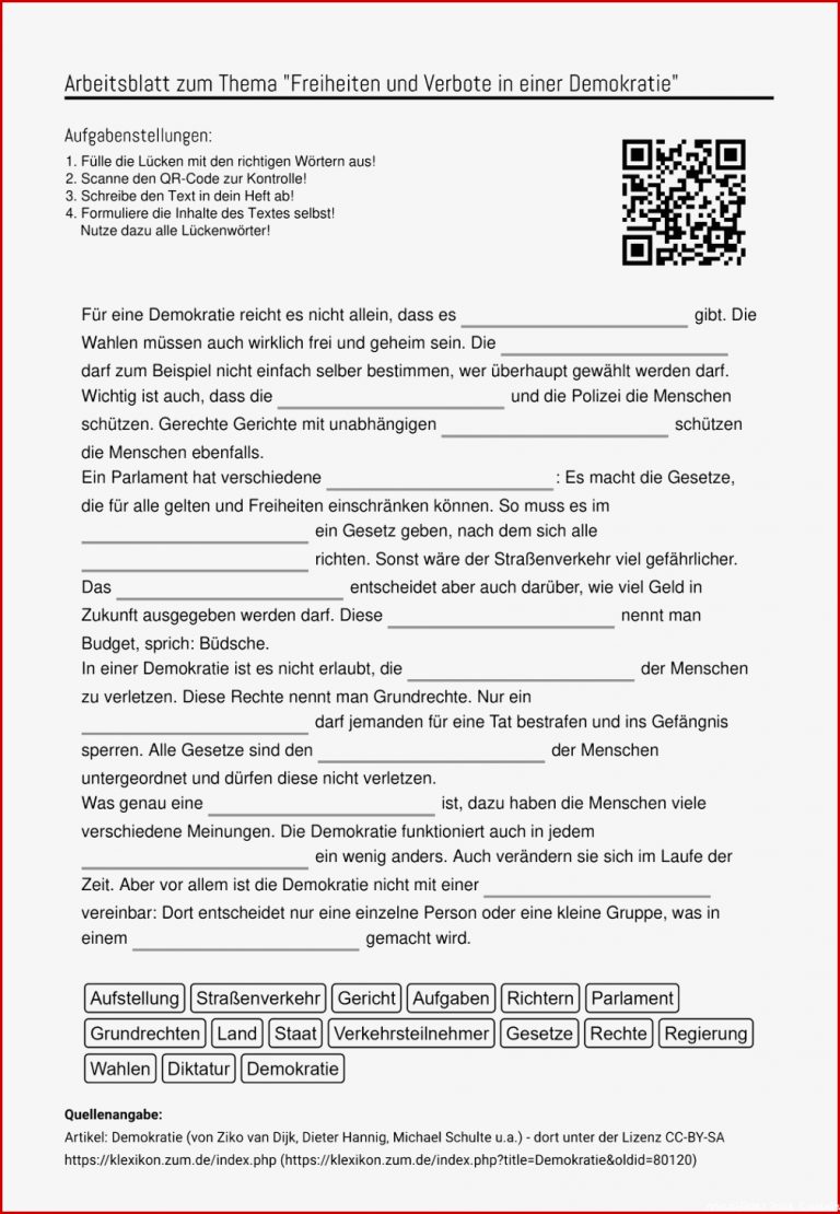 Arbeitsblätter Politik Kostenlos Worksheets