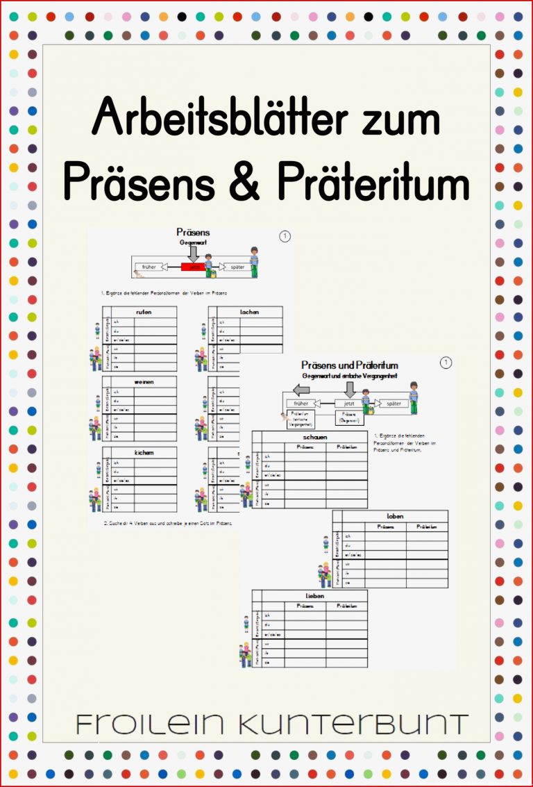 Arbeitsblätter Präsens & Präteritum – Unterrichtsmaterial