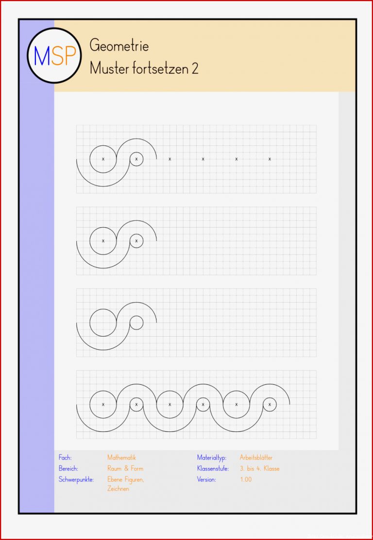 Arbeitsblätter Raum & form Kreismuster fortsetzen Mit