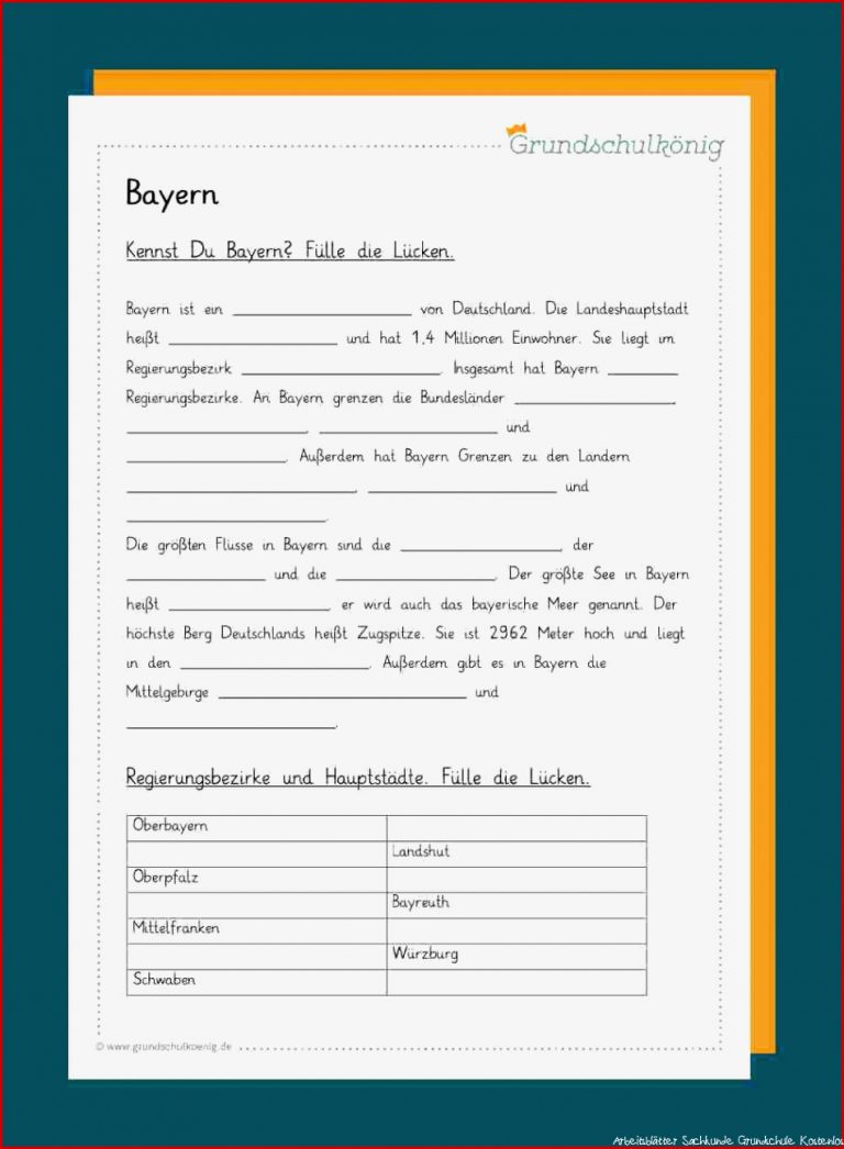 Arbeitsblätter Sachkunde 4 Klasse Deutschland