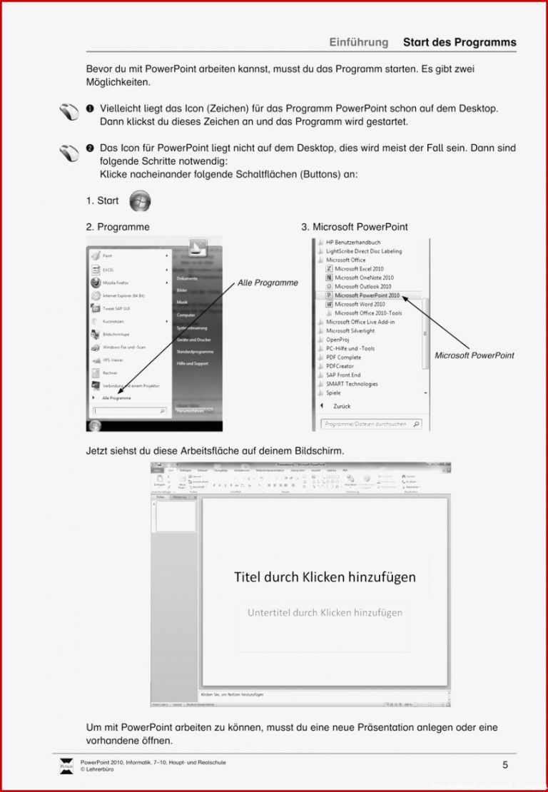 Arbeitsblätter · Sekundarstufe I · Lehrerbüro