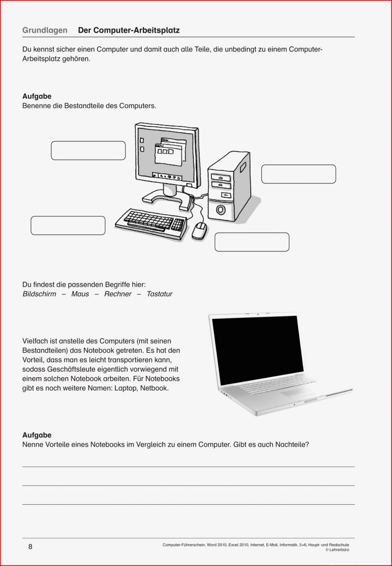 Arbeitsblätter · Sekundarstufe I · Lehrerbüro