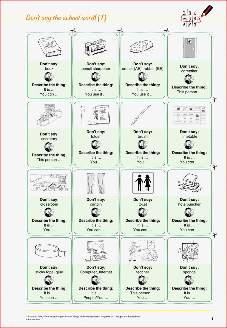 Arbeitsblätter · Sekundarstufe I · Lehrerbüro