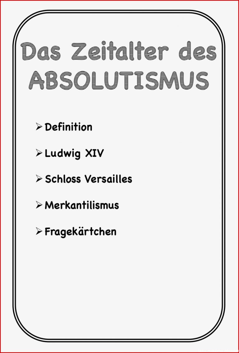 Arbeitsblätter S舫len Absolutismus Arbeitsblatt schaubild