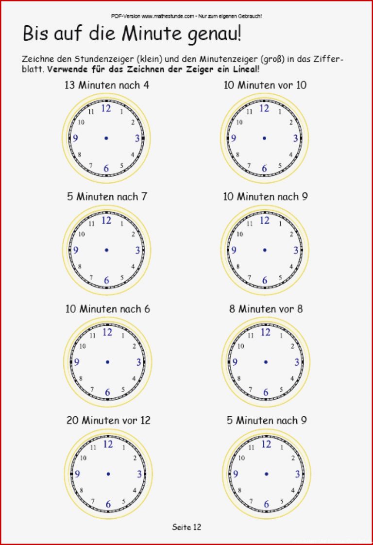 Arbeitsblätter Uhrzeit Lernen 2 Klasse Worksheets