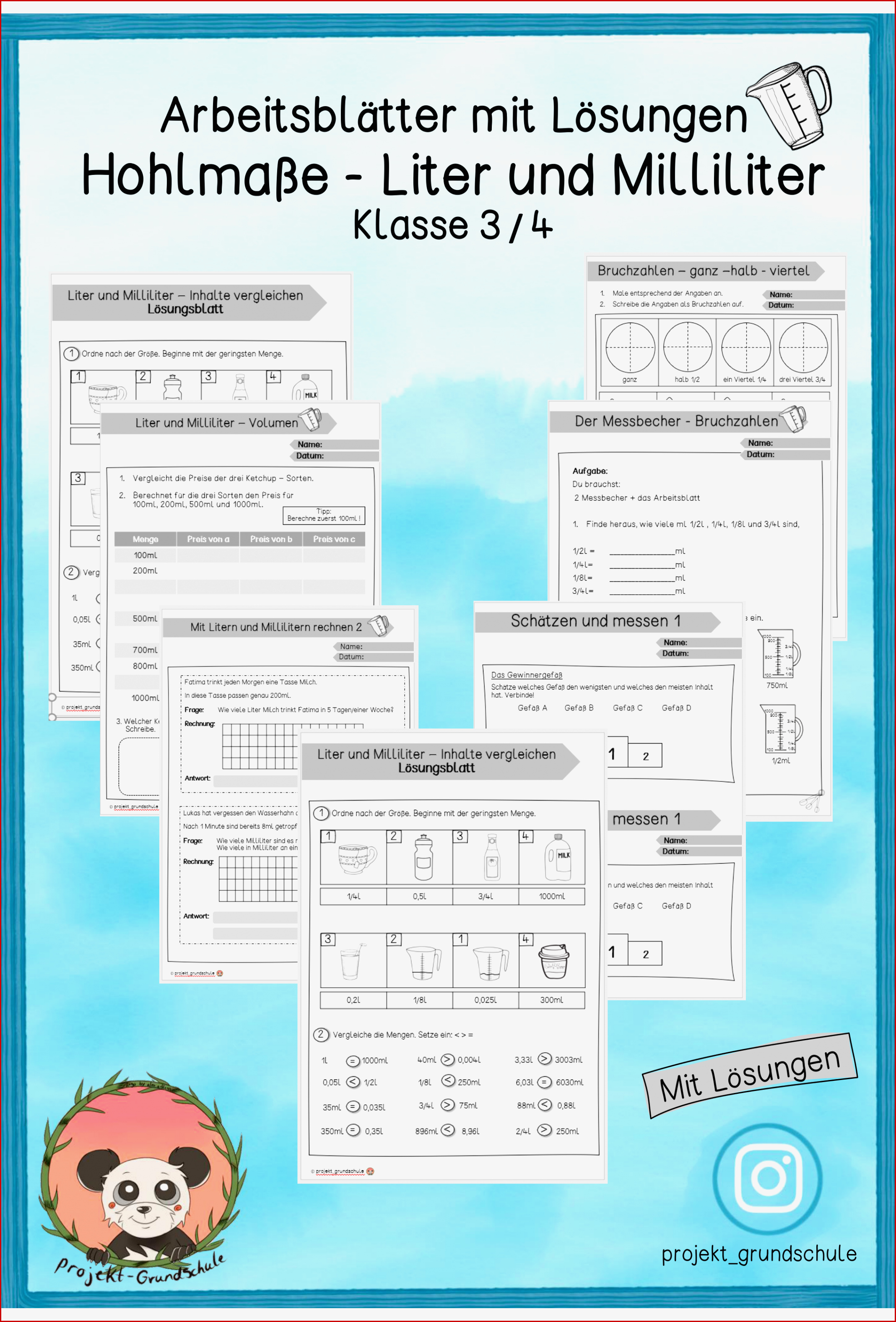 Arbeitsblätter Umrechnung Liter Milliliter Grundschule