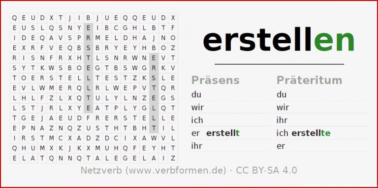 Arbeitsblätter Verb erstellen