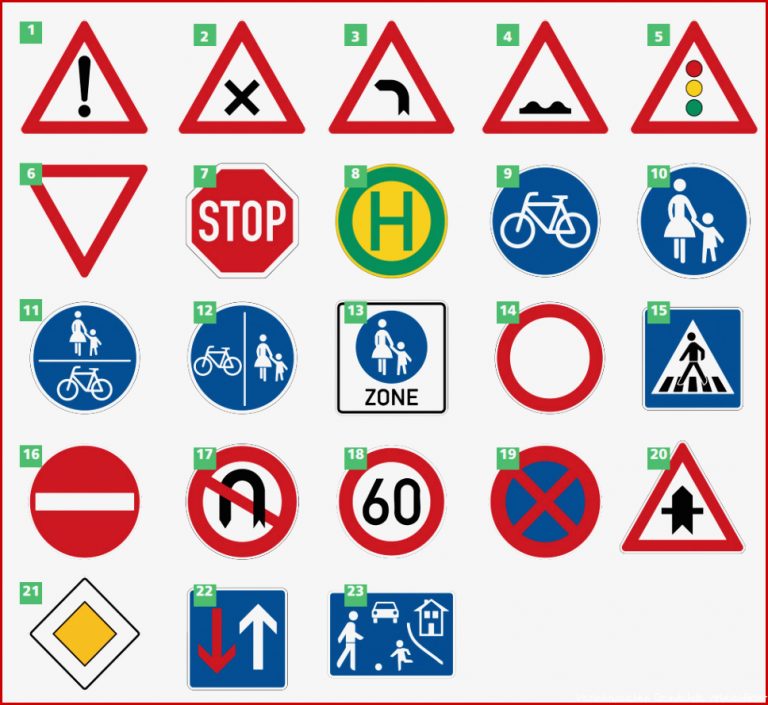 Arbeitsblätter Verkehrsregeln Verkehrszeichen