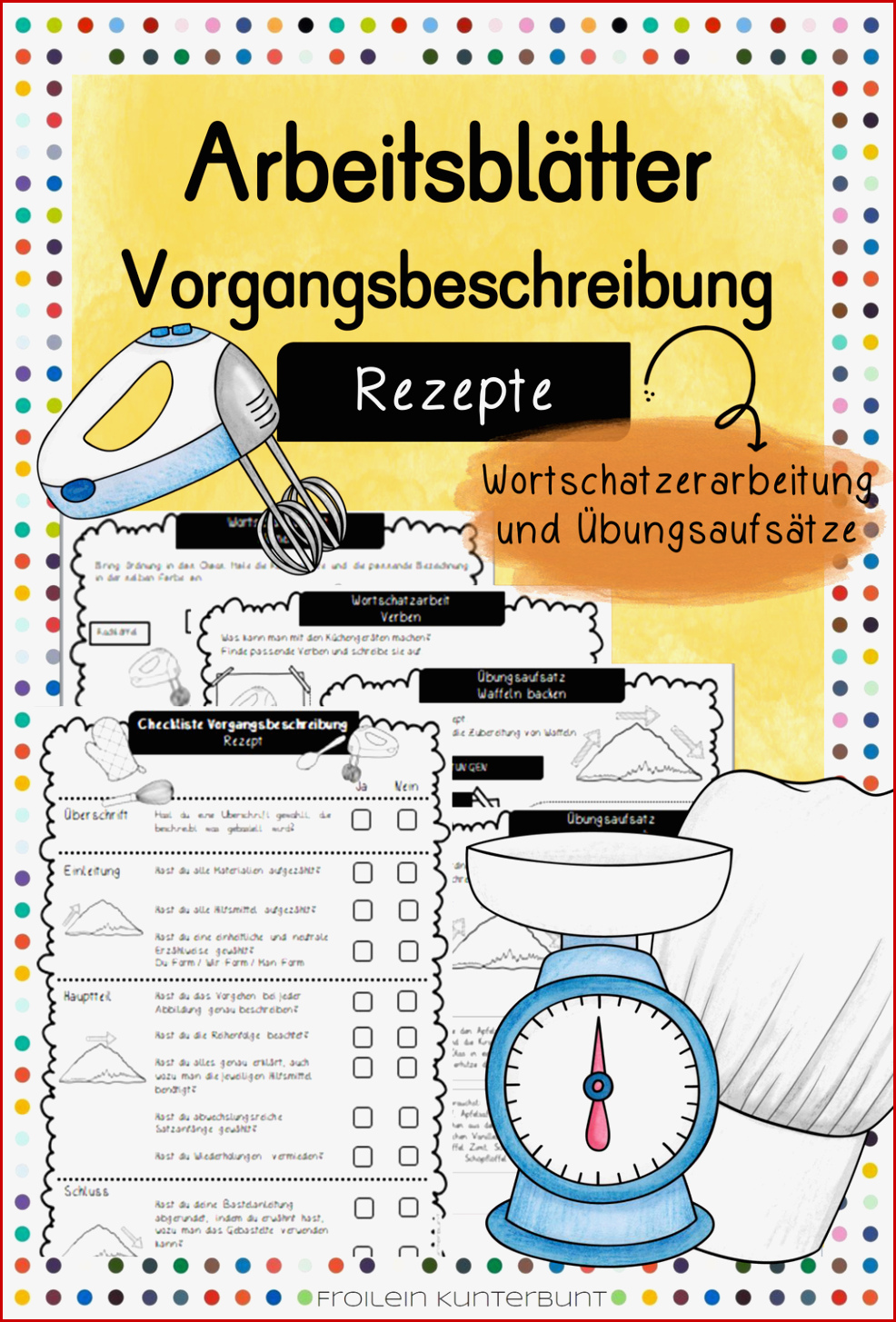 Arbeitsblätter Vorgangsbeschreibung Rezepte