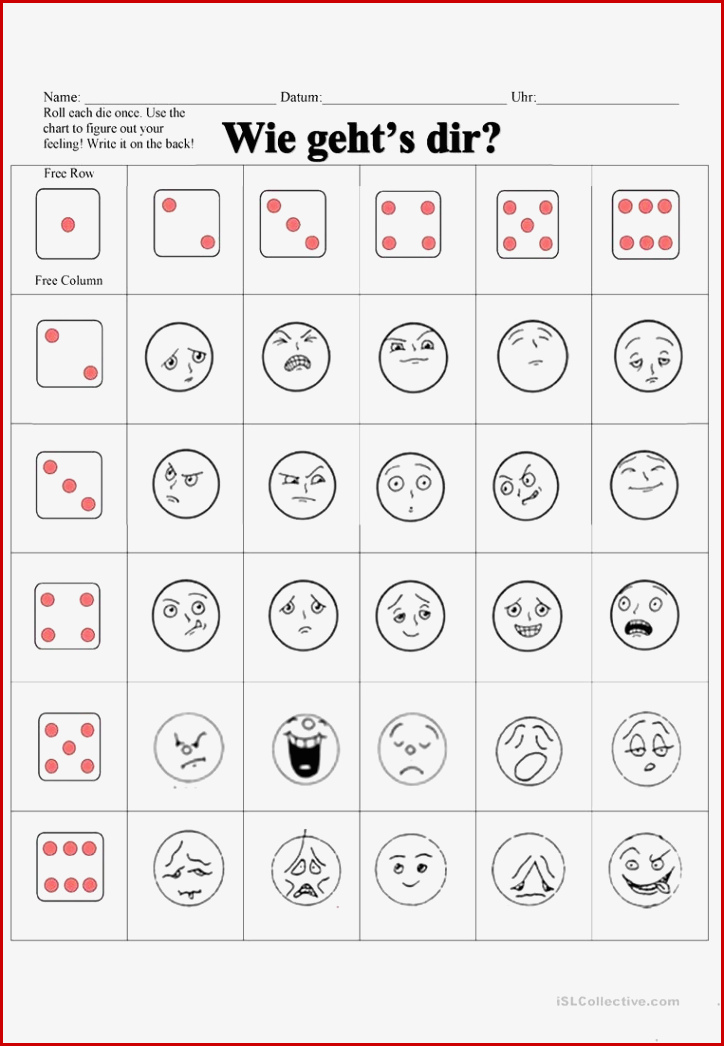 Arbeitsblätter "wie Geht S Dir " Gefühle Und