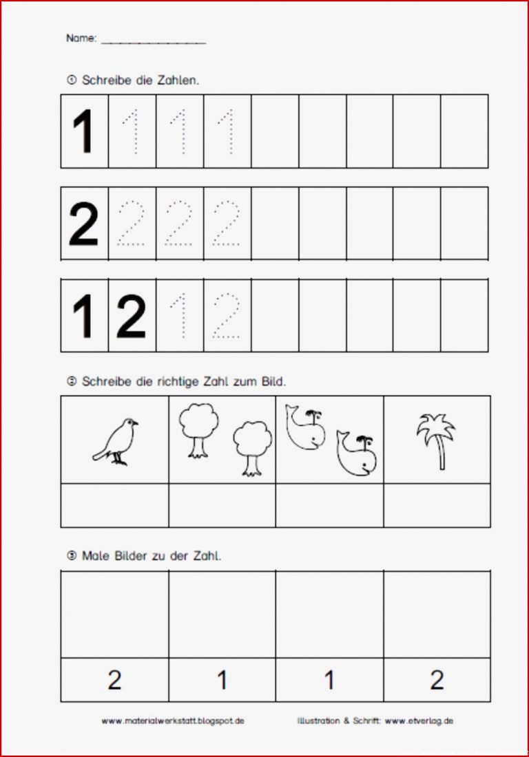 Arbeitsblätter Ziffern Und Mengen Bis 9 – Materialwerkstatt