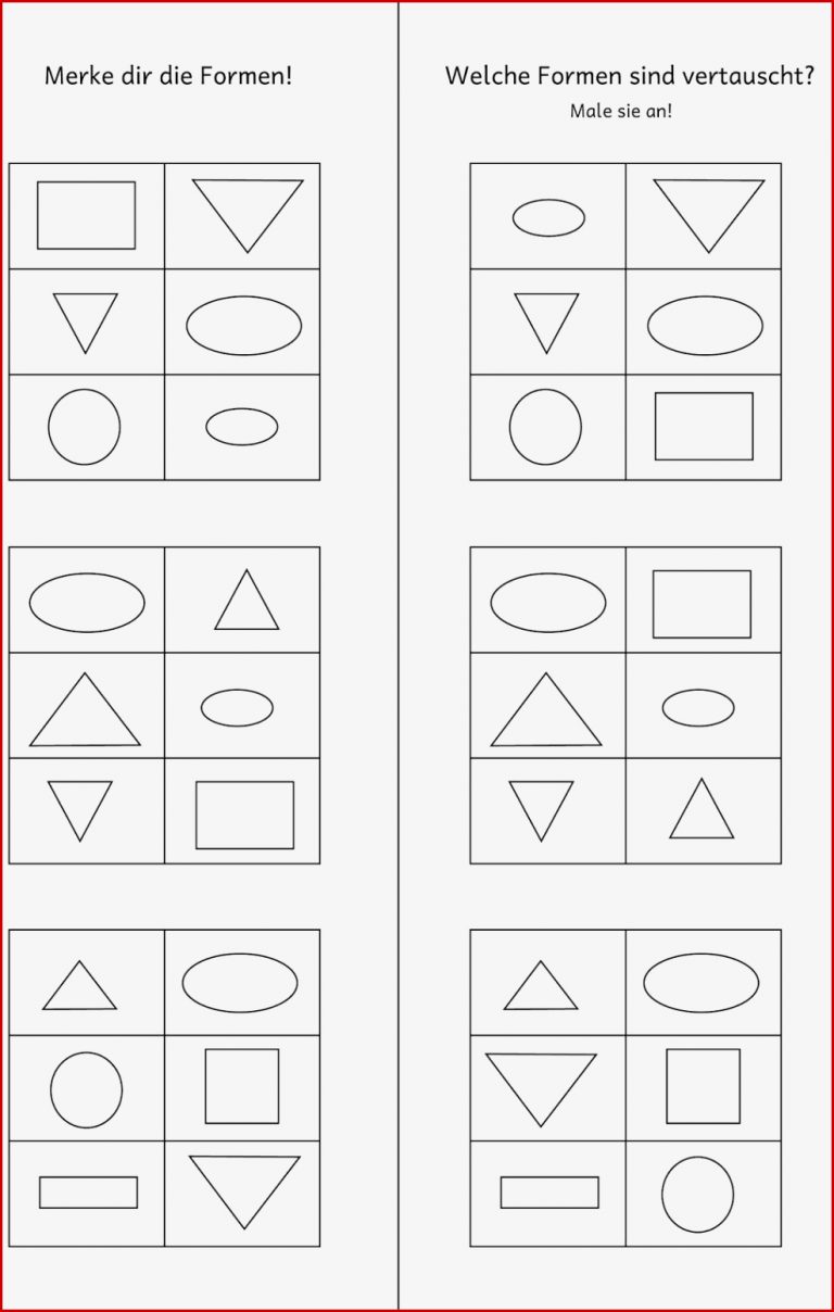 Arbeitsblätter zum Formen tauschen