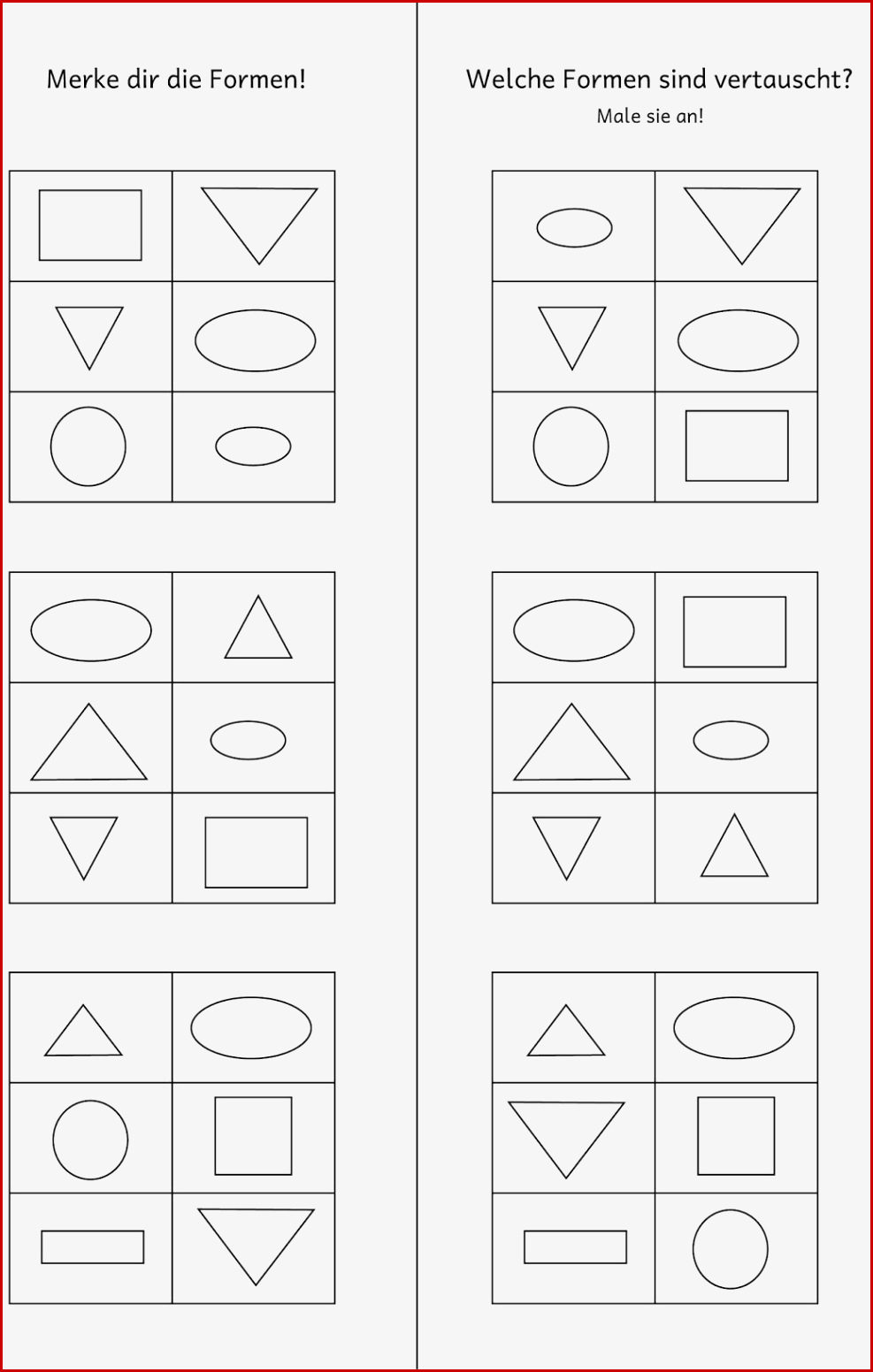 Arbeitsblätter Zum formen Tauschen