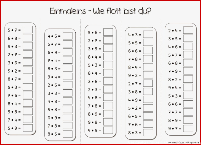 Arbeitsblatt 1 Mal 1 Ideen Arbeitsblätter