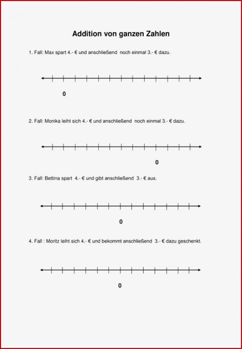 Arbeitsblatt Addition Von Ganzen Zahlen Schuldenmodell