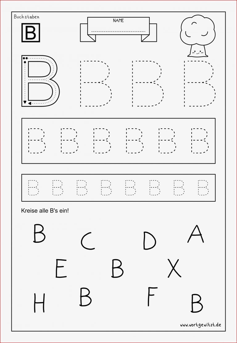 Arbeitsblatt Alphabet Lernen Buchstabe B