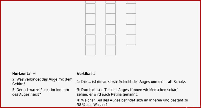 Arbeitsblatt Auge Mark Clifford Schule