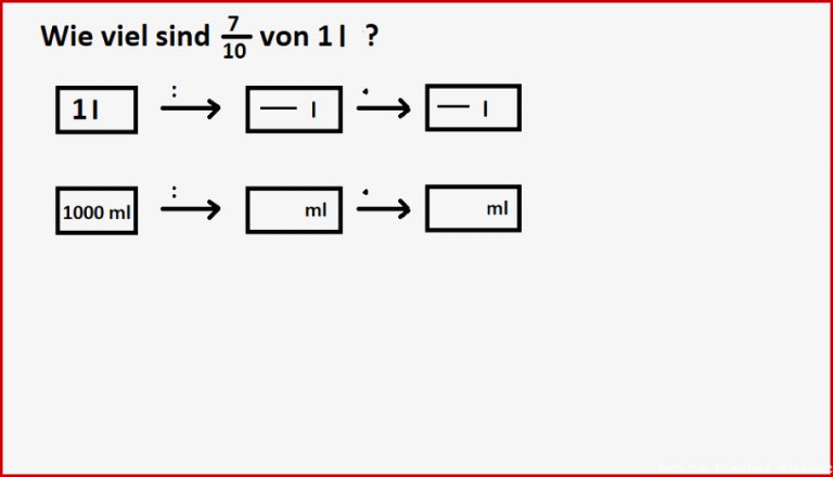 Arbeitsblatt Bruchteile von Größen Liter Mathematik