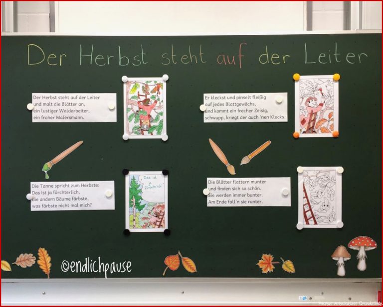 Arbeitsblatt Der Herbst Steht Auf Der Leiter Bilder