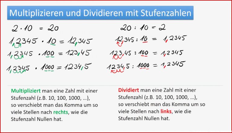 Arbeitsblatt Dezimalzahlen Multiplizieren Und Divi ren