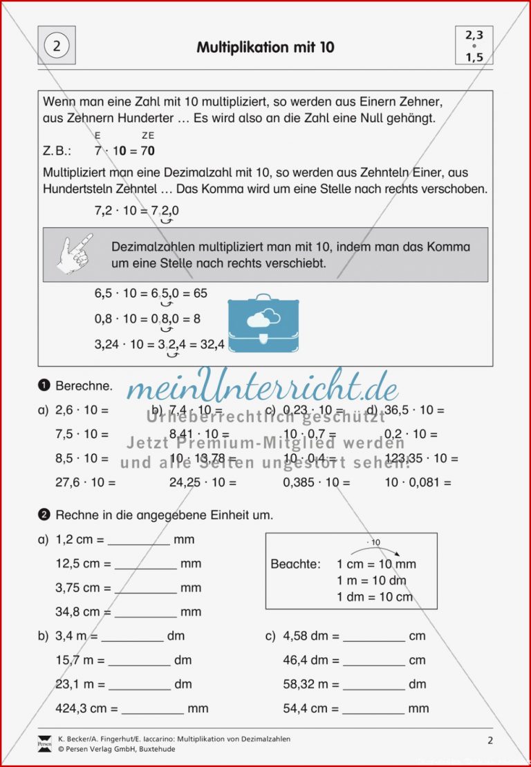 Arbeitsblatt Dezimalzahlen Multiplizieren Und Divi ren