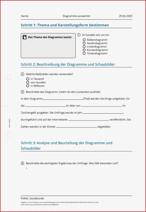 Arbeitsblatt Diagramme Auswerten Politik & sozialkunde