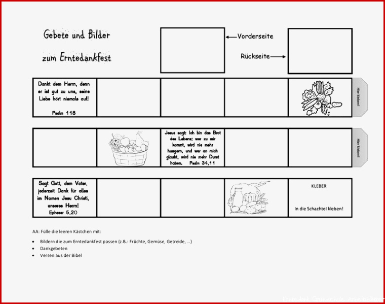 Arbeitsblatt Erntedank Memory