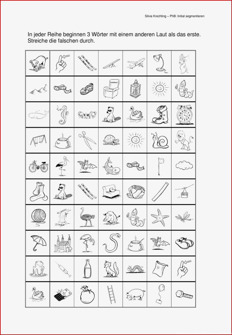 Arbeitsblatt Für Initialerkennung