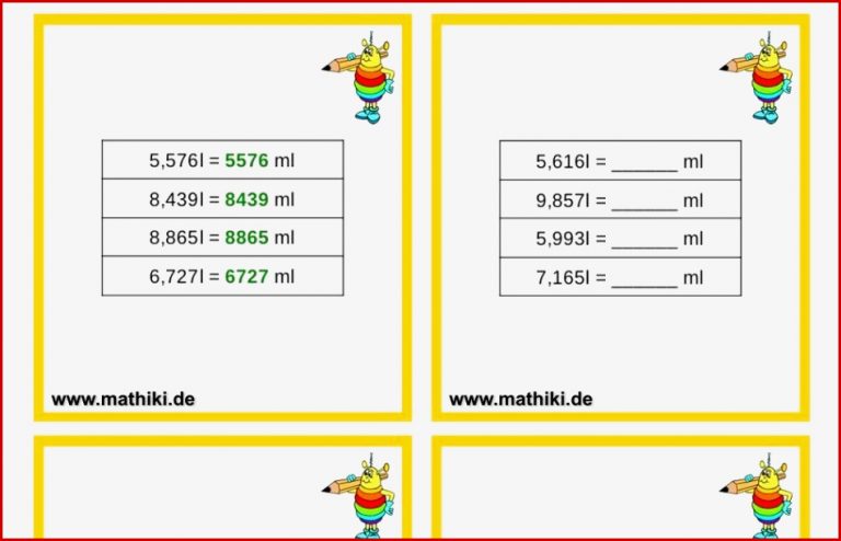 Arbeitsblatt Liter Und Milliliter Klasse 4 Arbeitsblätter