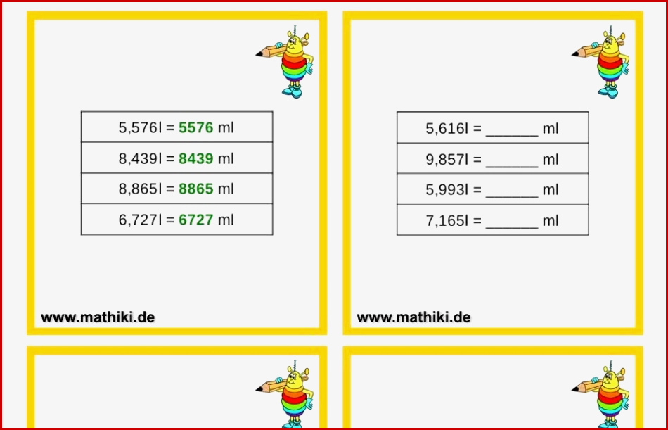 Arbeitsblatt Liter Und Milliliter Klasse 4 Arbeitsblätter