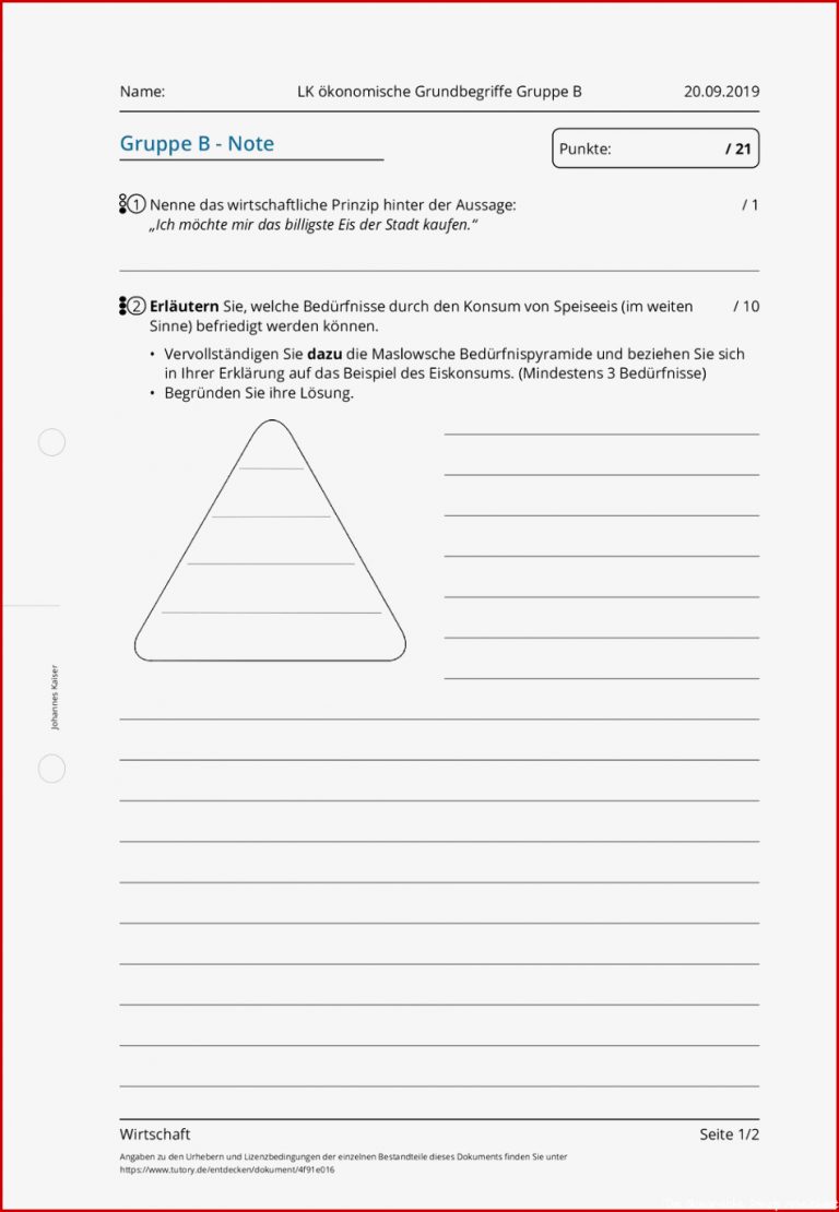 Arbeitsblatt Lk ökonomische Grundbegriffe Gruppe B