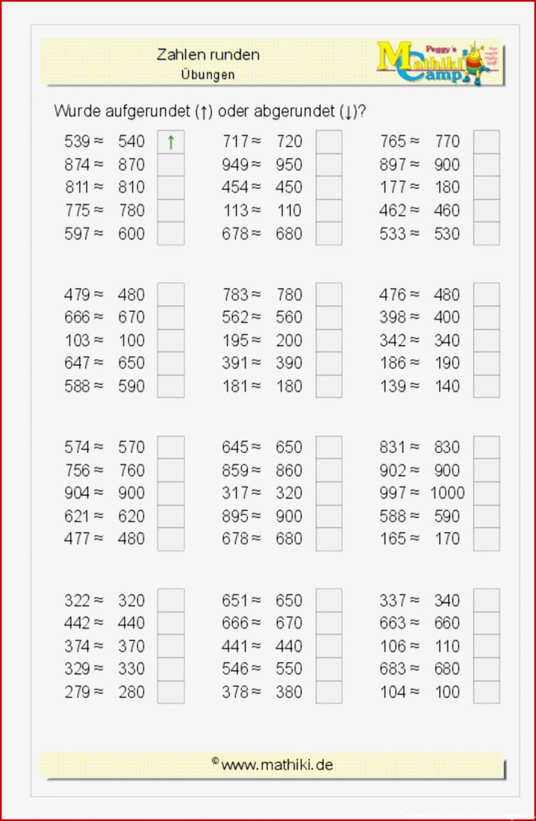 Arbeitsblatt Mathe Klasse 3 Addition Und Subtraktion