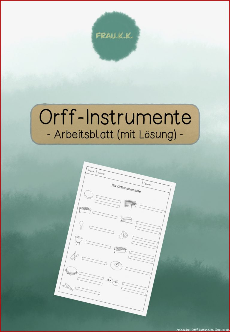 Arbeitsblatt orff Instrumente – Unterrichtsmaterial Im