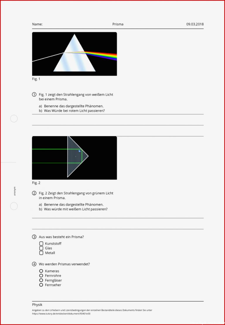 Arbeitsblatt Prisma Physik Allgemeine Hochschulreife