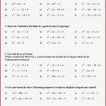 Arbeitsblatt Quadatische Gleichungen Mit Ausführlichen