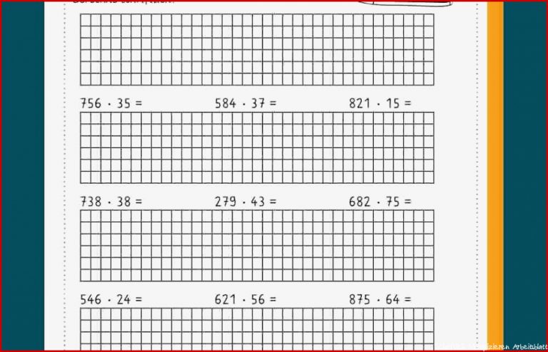 Arbeitsblatt Schriftliche Multiplikation andre Pauley Schule