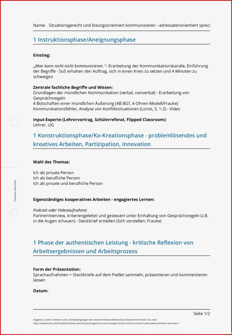 Arbeitsblatt Situationsgerecht Und Lösungsorientiert