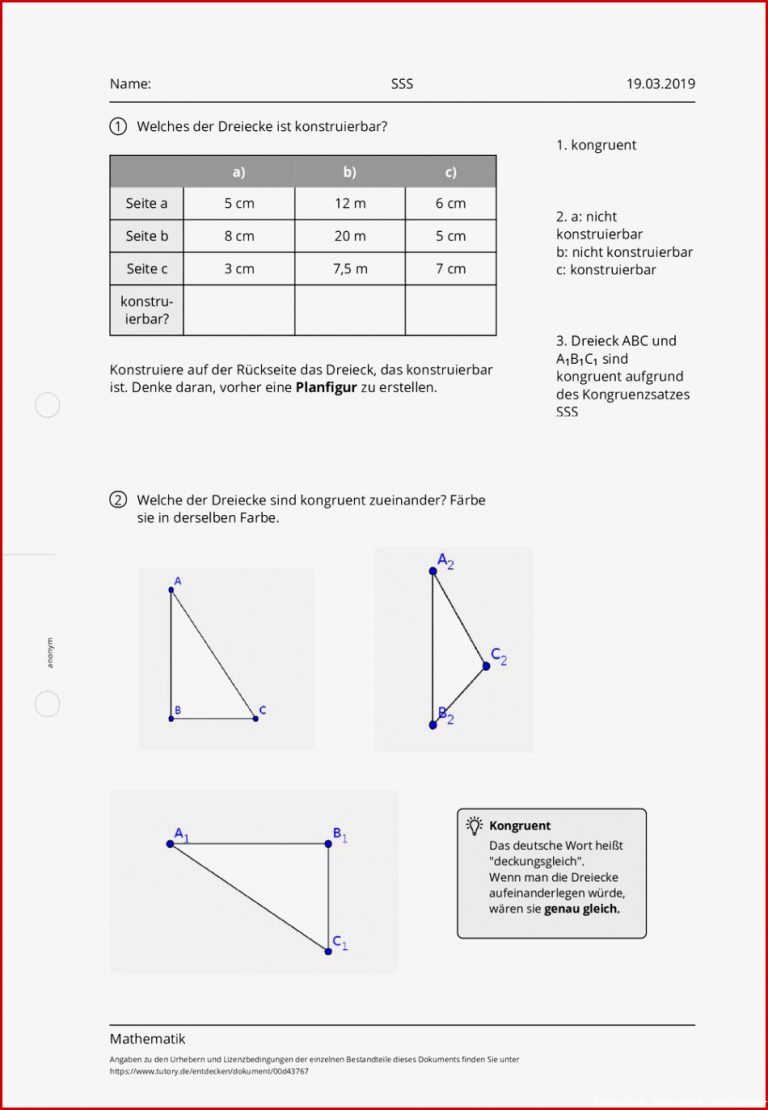 Arbeitsblatt Sss Mathematik Förderschule Tutory