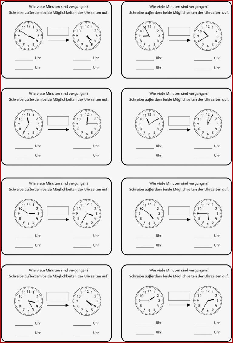 Arbeitsblatt Uhrzeit 3 Klasse