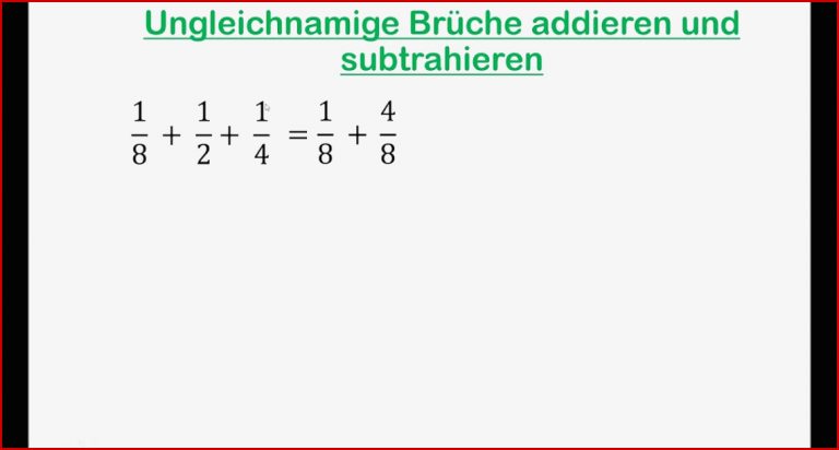 Arbeitsblatt Ungleichnamige Brüche Ad Ren Und