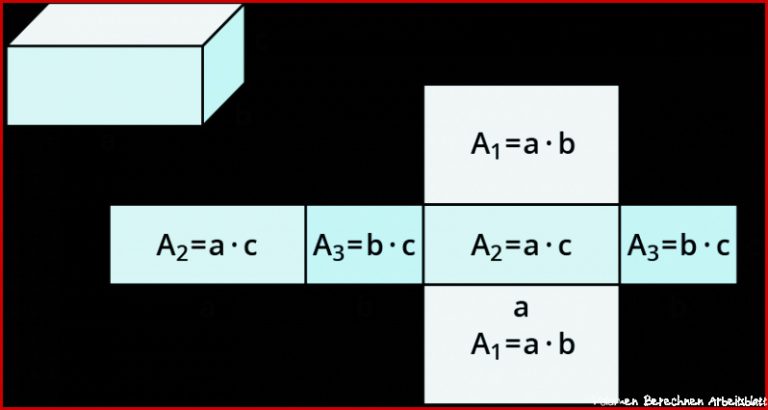 Arbeitsblatt Volumen Und Oberfläche Würfel Und Quader