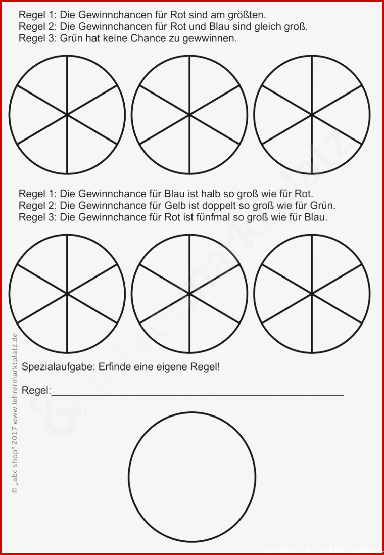 Arbeitsblatt Wahrscheinlichkeiten