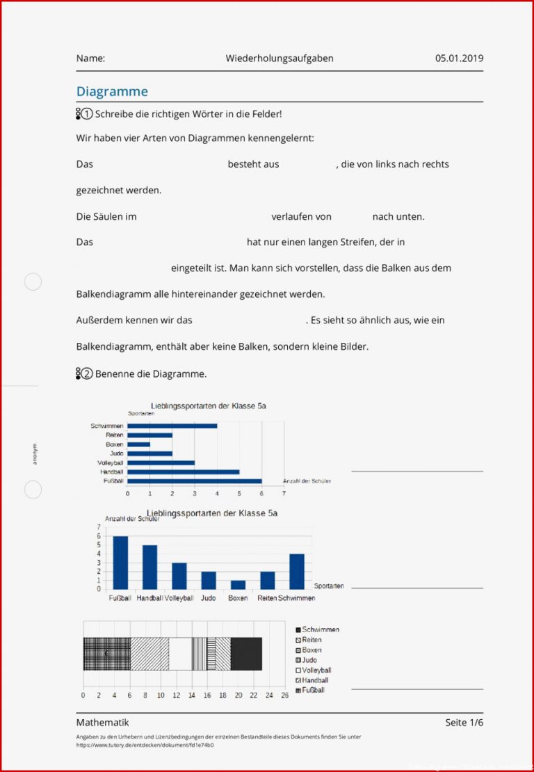 Arbeitsblatt Wiederholungsaufgaben Mathematik Tutory