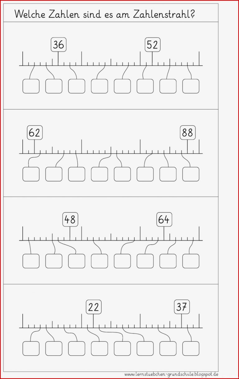 Arbeitsblatt zahlenstrahl grundschule Zahlenstrahl