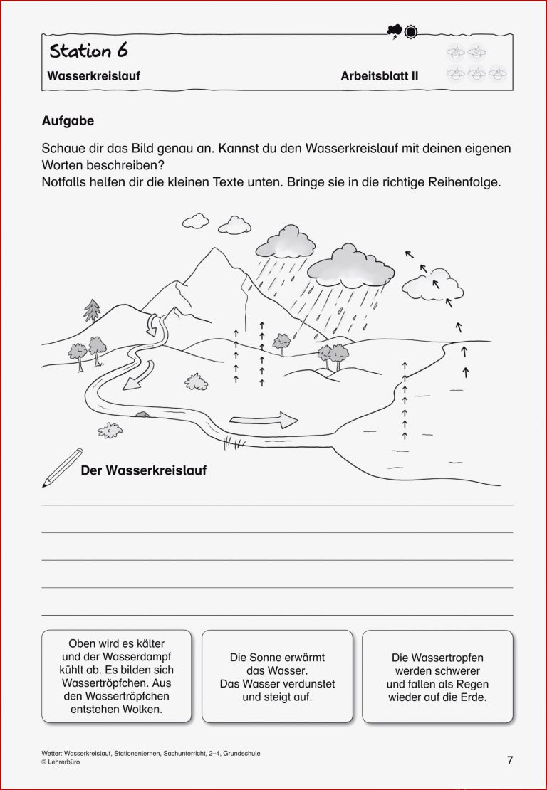 Arbeitsblatt Zum Thema „wasserkreislauf“ coasitibi