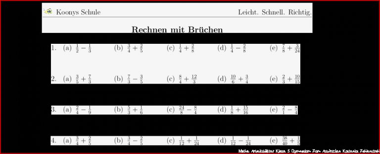 Arbeitsblatter Bruche 5 Klasse Kostenlose Übungen