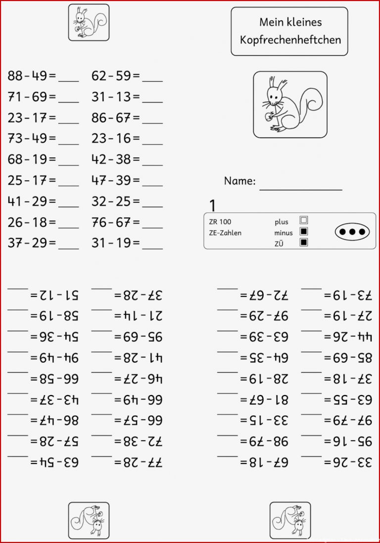 Arbeitsblatter Mathe Klasse 1 Minus Kostenlose Übungen