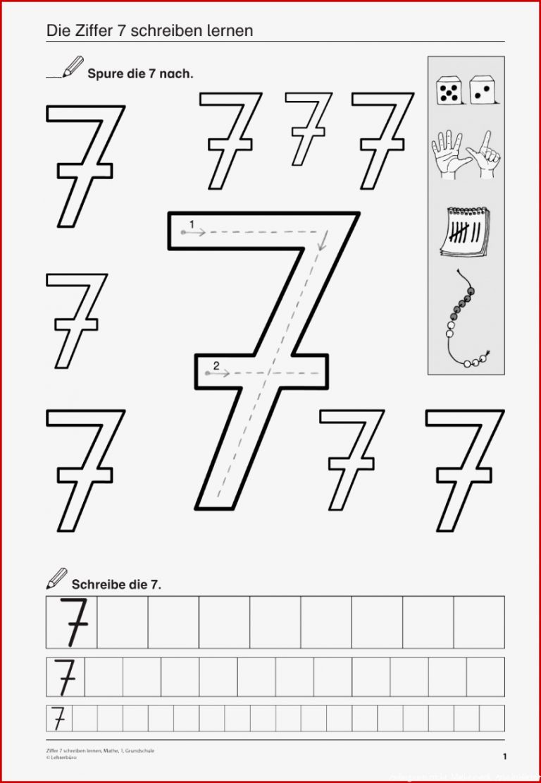 Arbeitsblatter Mathe Klasse 1 Zahlen Schreiben